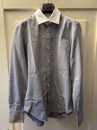 2 Camicie Messagerie Uomo  grigio + azzurra 