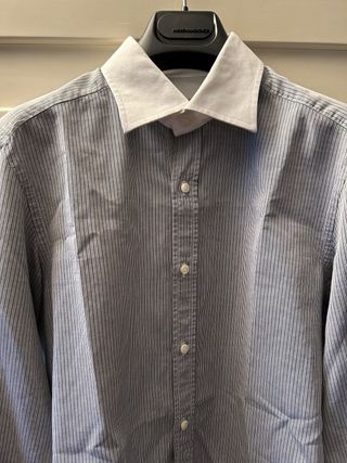 2 Camicie Messagerie Uomo  grigio + azzurra 