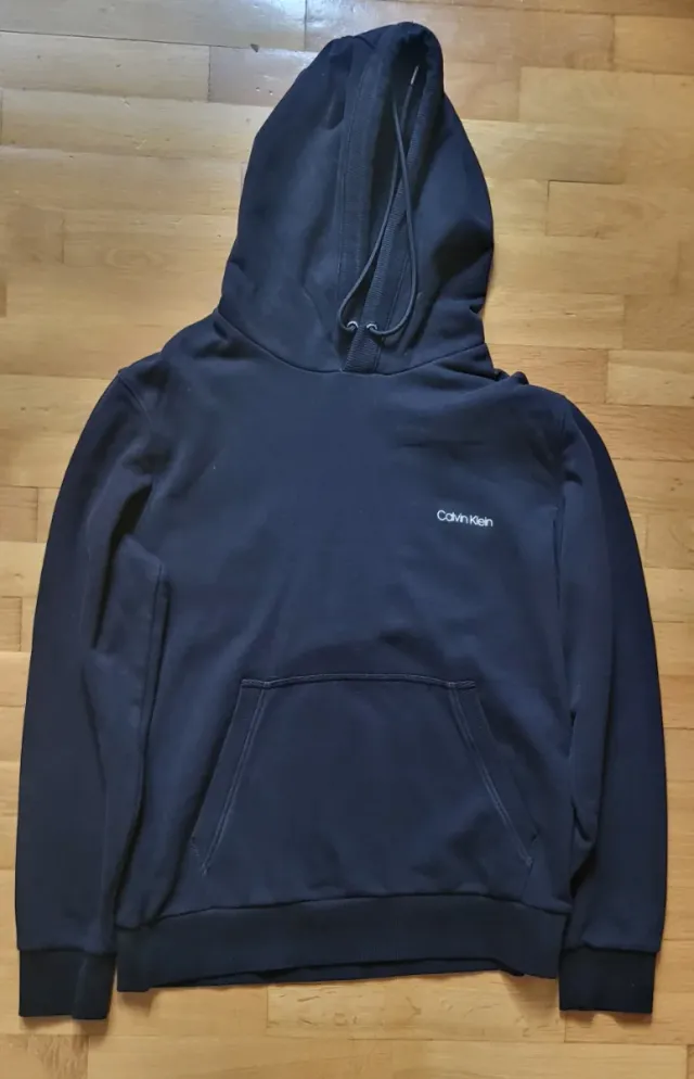Felpa con cappuccio Calvin Klein nero