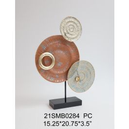 Decoración Metal Círculos Terracota Pack 4