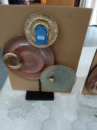Decoración Metal Círculos Terracota Pack 4