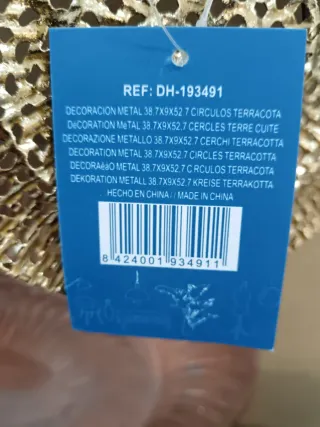 Decoración Metal Círculos Terracota Pack 4
