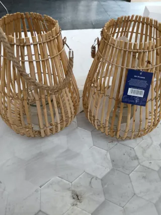 Portavelas Ratan y Cristal 2 UNIDADES