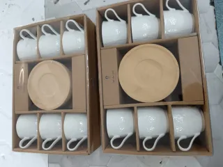 Set 6 Tazas Café Porcelana y Bambú 220ml