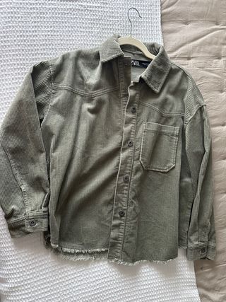 Sobrecamisa Zara Mujer Verde Oliva