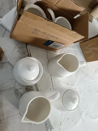 Azucarero y Lechera Urban Porcelana Blanco