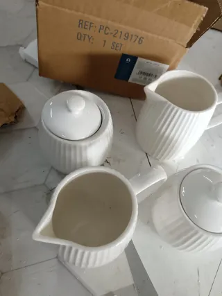 Azucarero y Lechera Urban Porcelana Blanco