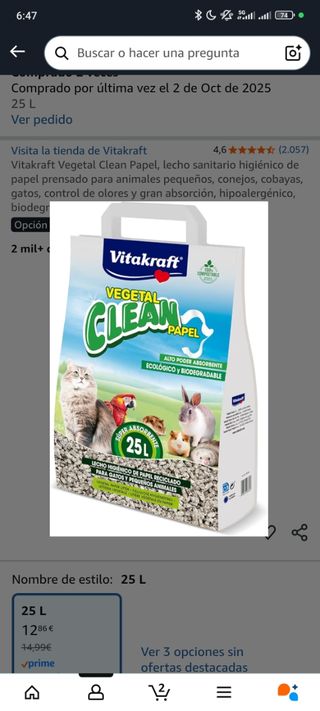 Vitakraft Clean Papel Sustrato 25L