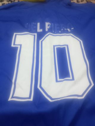 Maglietta calcio Danone blu e gialla