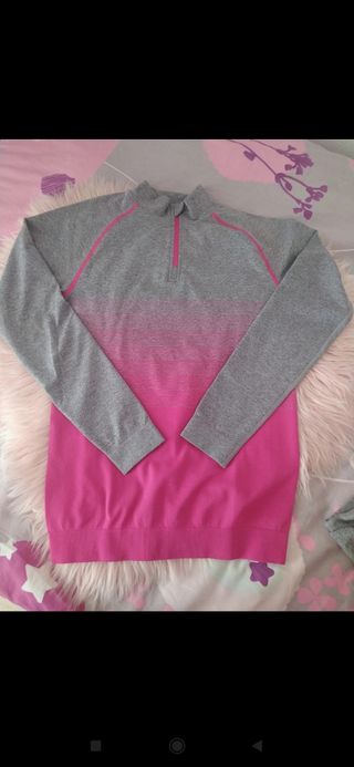 Conjunto deportivo Crivit gris y rosa talla 12/14 