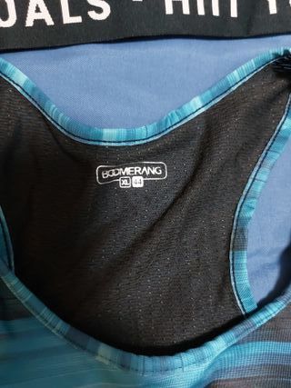 Conjunto 2 Tops Deportivos Morado y Turquesa