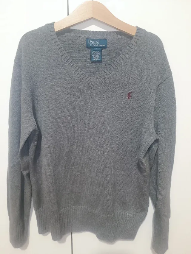 Jersey Pico Ralph Lauren Niño Gris T.7