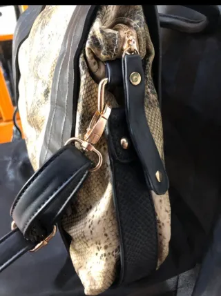 Bolso MTNG Mustang Piel Serpiente Negro Beige