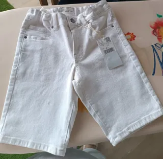 Pantalón corto blanco niño Talla 9