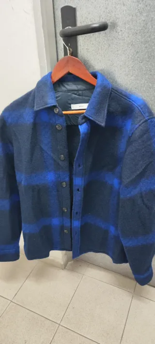 Sobrecamisa Mango cuadros azul Talla S