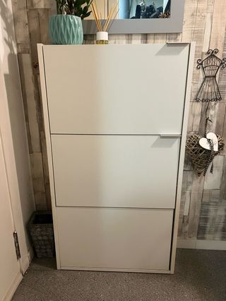 Zapatero blanco tres puertas 