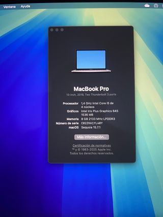 MacBook Pro 13 2019 Intel Core i5 8GB RAM