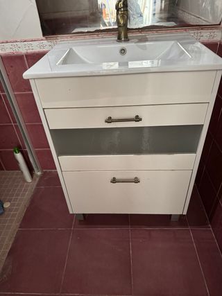 Mueble de baño 60 cm con pila incluida y espejo