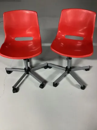 Set di 2 sedie da ufficio Ikea rosse