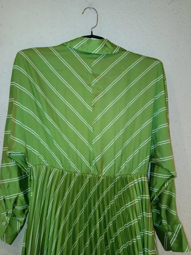 Vestido LARGO Plisado MANGO T.L NUEVO