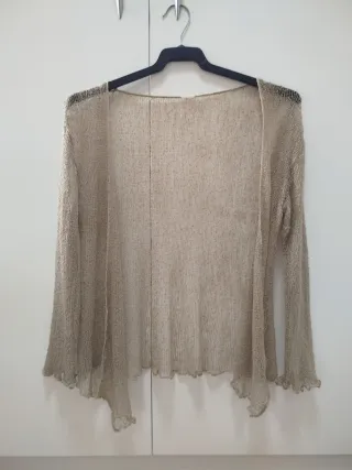 Cárdigan de red beige talla única