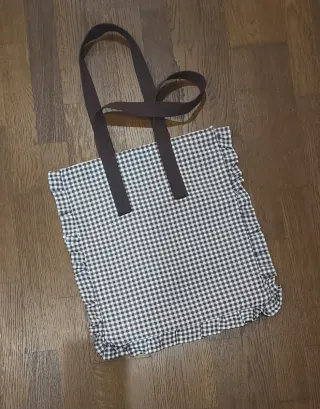 Bolso Tote Cuadro Vichy Marrón Chocolate