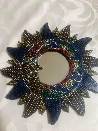 Espejo Sol Decorativo Madera