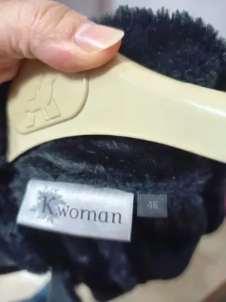Abrigo mujer ante negro forro pelo