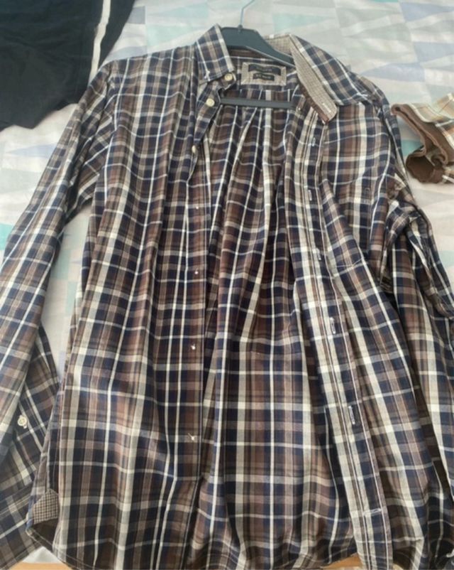 Camisa Sfera cuadros azul y marrón