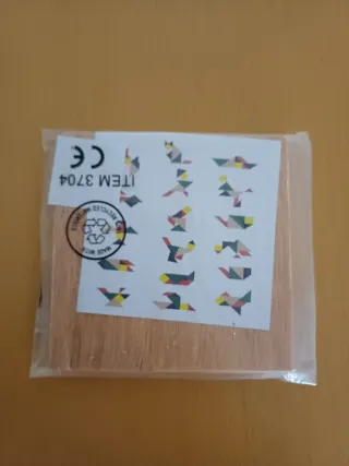 Puzzle Tangram Madeira Colorido