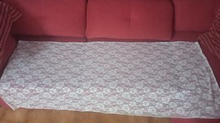 Mantilla blanca encaje rosas