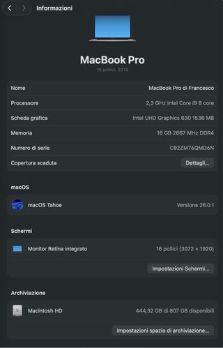 MacBook Pro 16” 2019 Gris Espacial