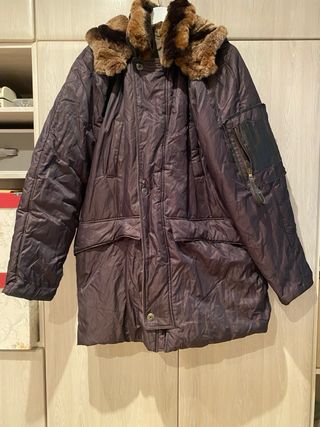 Abrigo parka caballero marron 