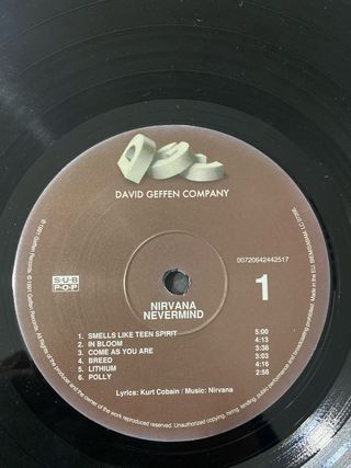 Vinilo Nirvana Nevermind
primera edición