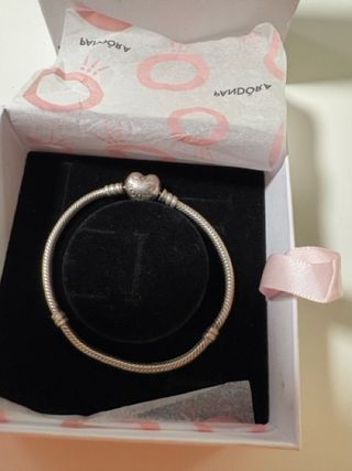Pulsera Pandora Plata 925 Corazón 18cm , Moments