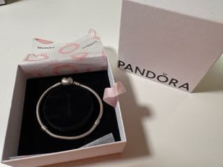 Pulsera Pandora Plata 925 Corazón 18cm , Moments