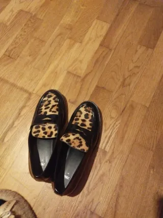 Zapatos Mocasines Leopardo Zara Talla 40