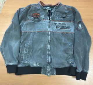 Chaqueta Harley Davidson Gris Naranja