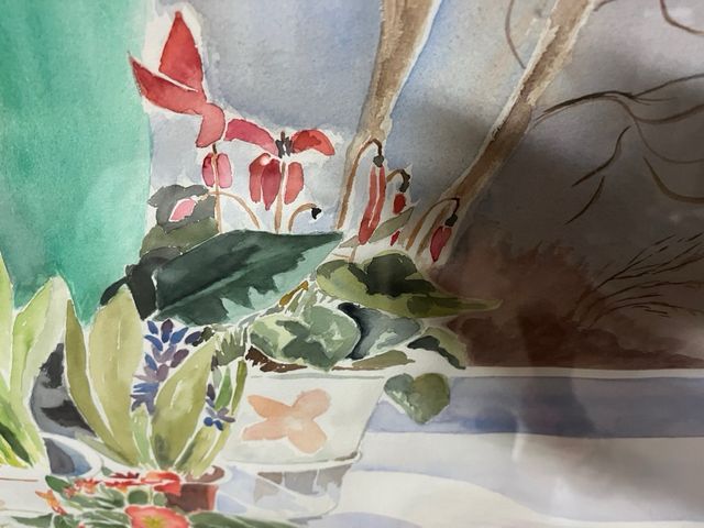 Acuarela enmarcada artista local