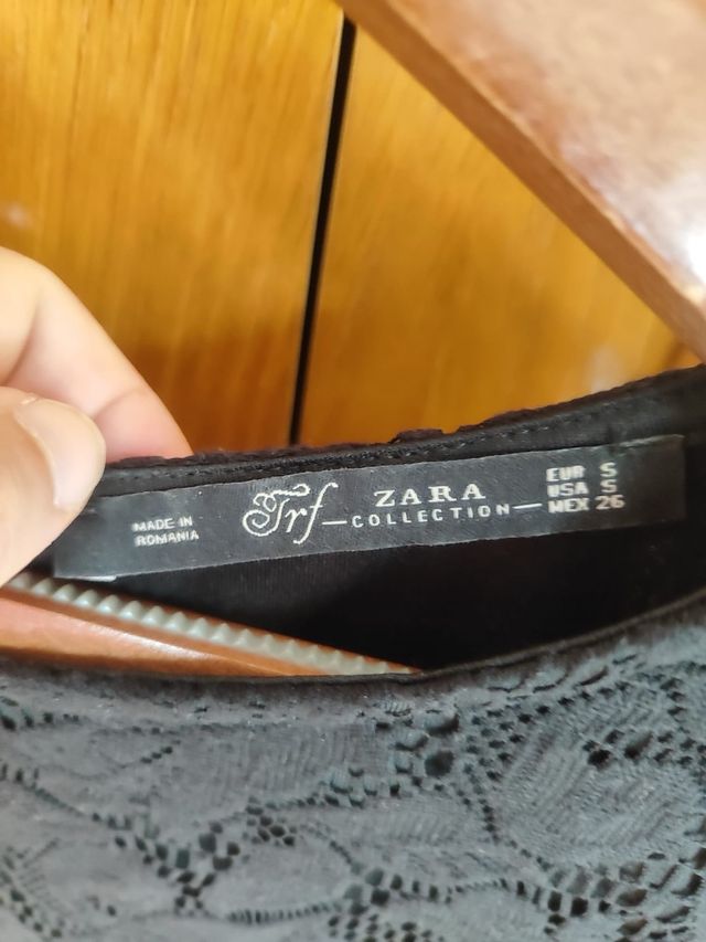 Vestido negro encaje Zara