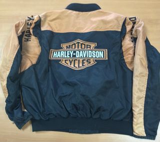 Chaqueta Harley Davidson Nylon Negra y Marrón