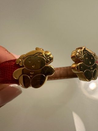 Pulsera Fioriani Oso Dorado y Roja