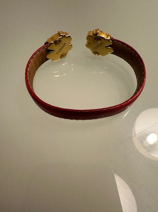 Pulsera Fioriani Oso Dorado y Roja
