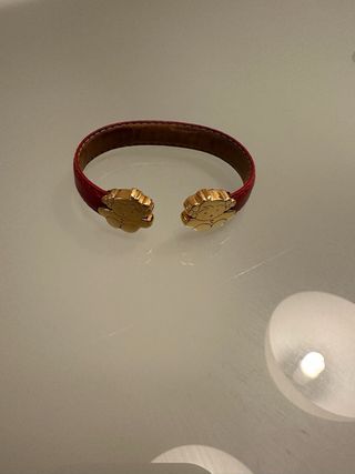 Pulsera Fioriani Oso Dorado y Roja