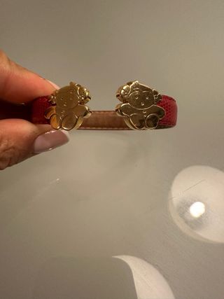 Pulsera Fioriani Oso Dorado y Roja