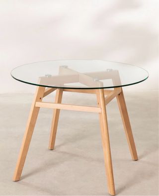 Mesa redonda cristal Sklum madera
