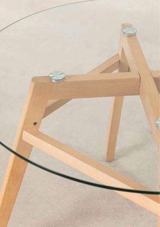 Mesa redonda cristal Sklum madera