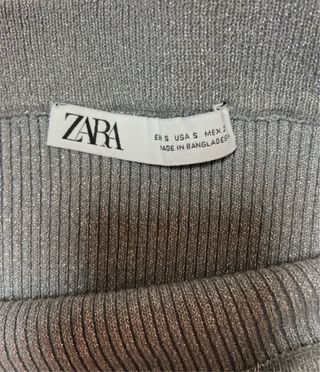 Conjunto falda y top plateado