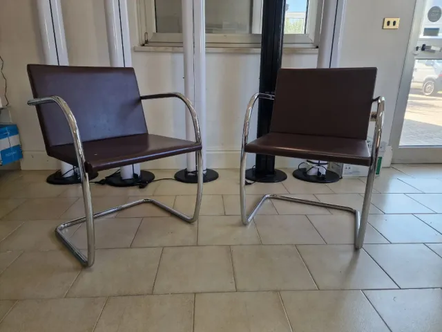 Poltrona Brno Knoll Pelle Marrone