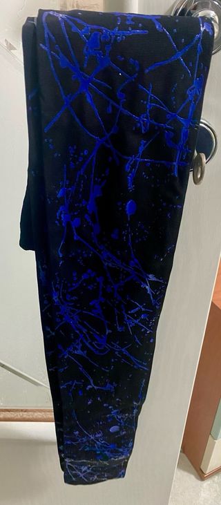 Collant neri e blu fantasia taglia M